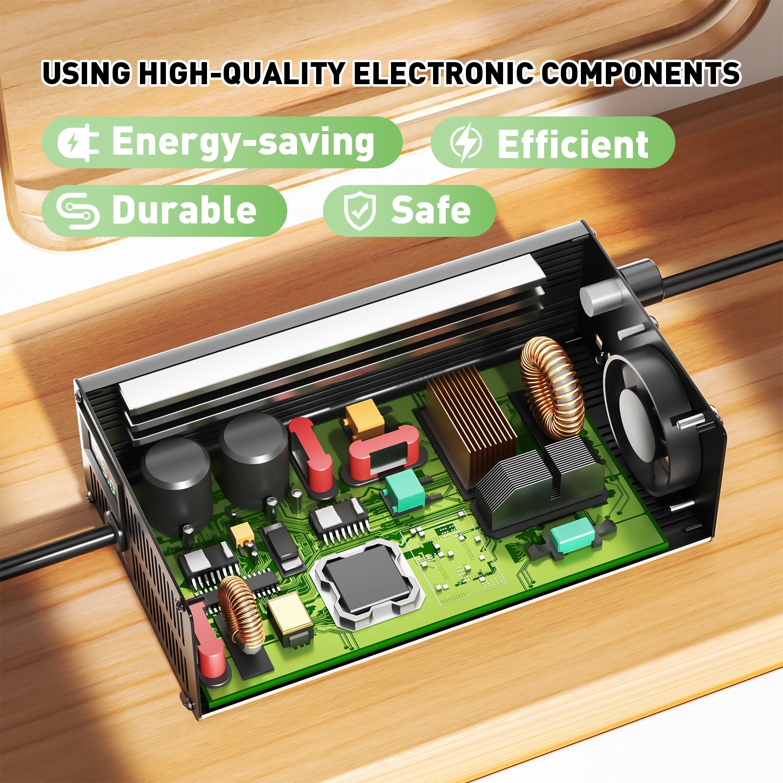 NOEIFEVO 48V 1A-15A Current Adjustable Battery Charger for Lead Acid Batteries, AGM, Gel, Golf Cart Battery Charger, LED Display