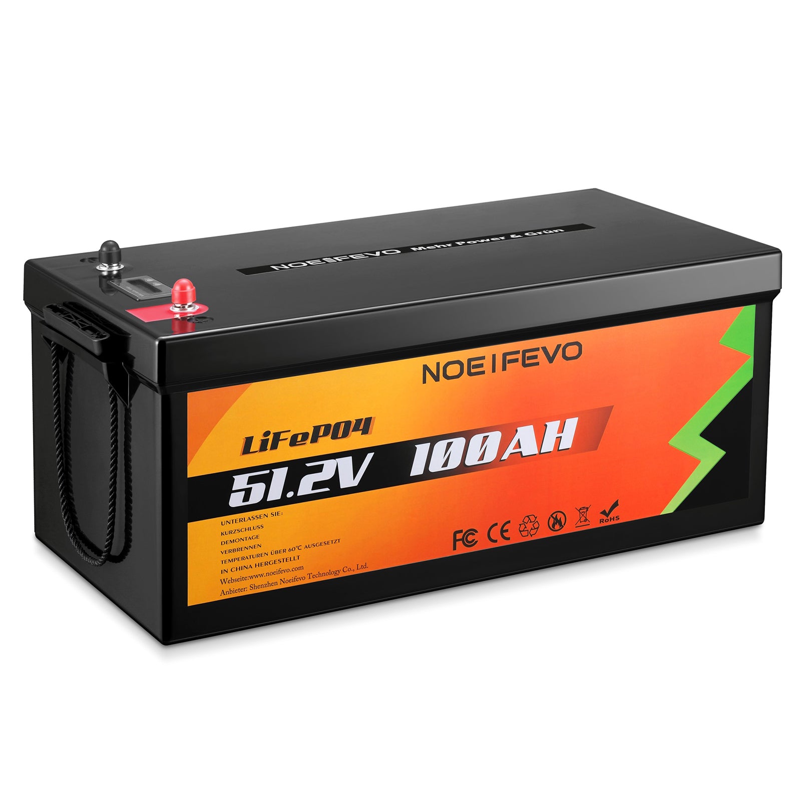 NOEIFEVO D48100 51.2V 100AH Lithium Iron Phosphate Battery LiFePO4 with 100A BMS