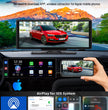 Portable Carplay Screen for Car, 10.26’’ Car Stereo Wireless Car Play & Android Auto Touch Screen, 4K Dash Cam, 1080P Backup Camera, Mirror Link/Voice Control/Music Play/GPS Navigation